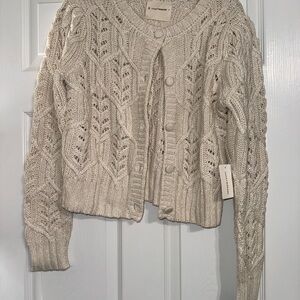 Lucky Brand Textured Knit Cardigan in Cream